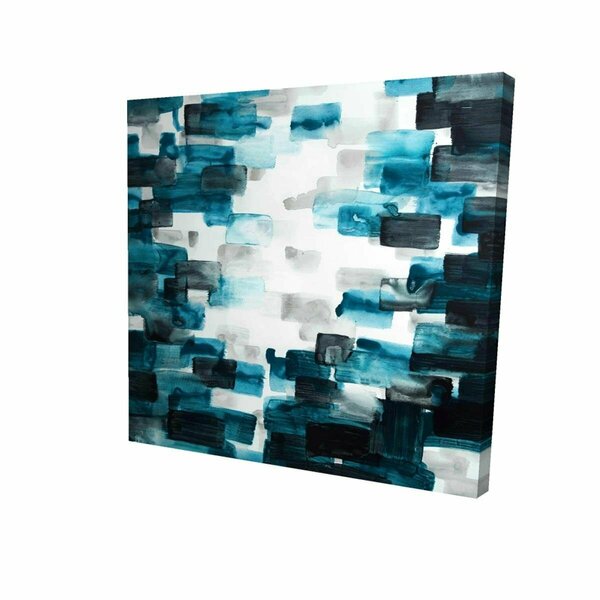 Fondo 32 x 32 in. Turquoise & Grey Squares-Print on Canvas FO2792888